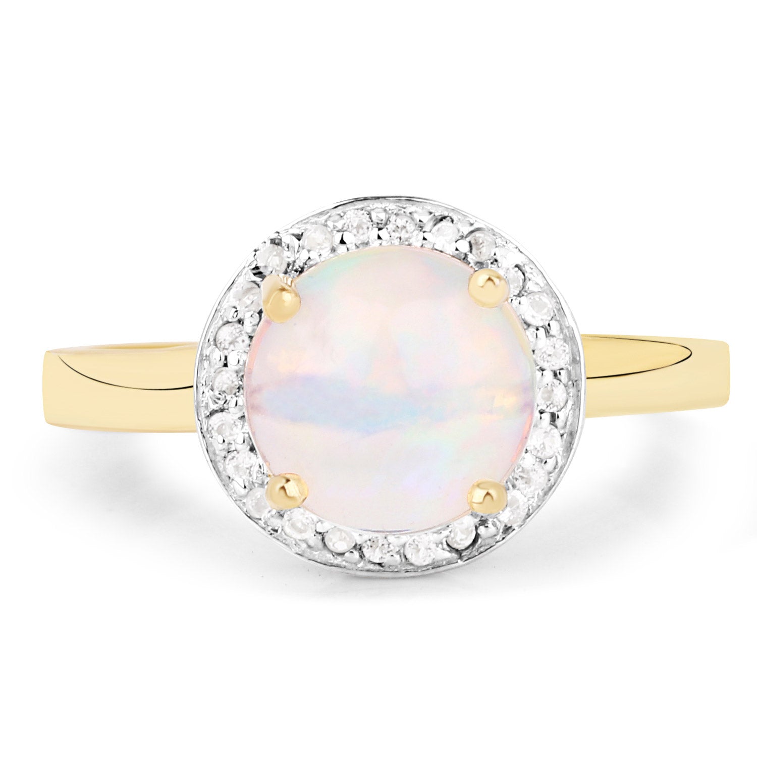 Genuine 925 Sterling Silver Ethiopian White Opal Ring