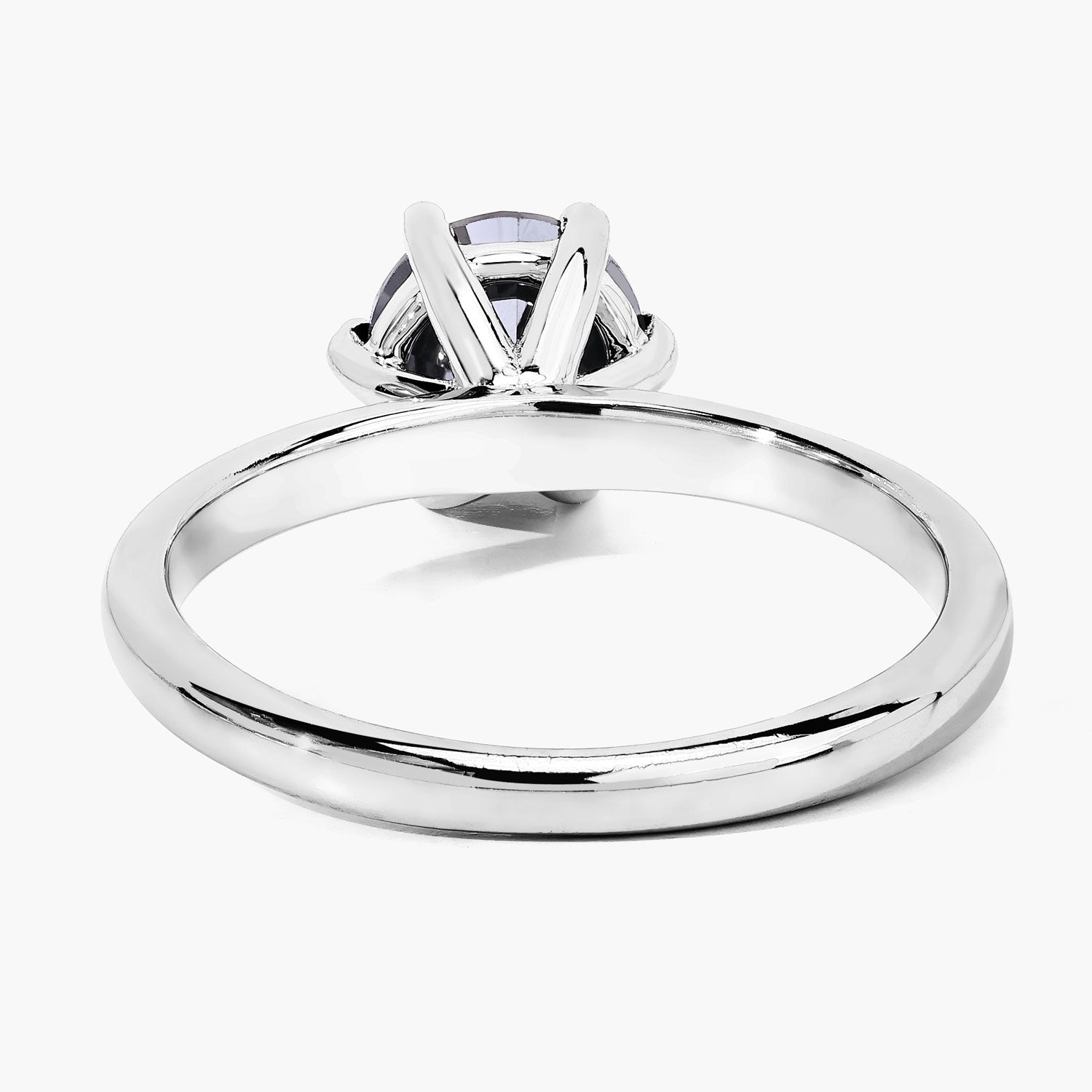 1.52 Cttw Round Black Diamond Rhodium Plated Silver Solitaire Ring