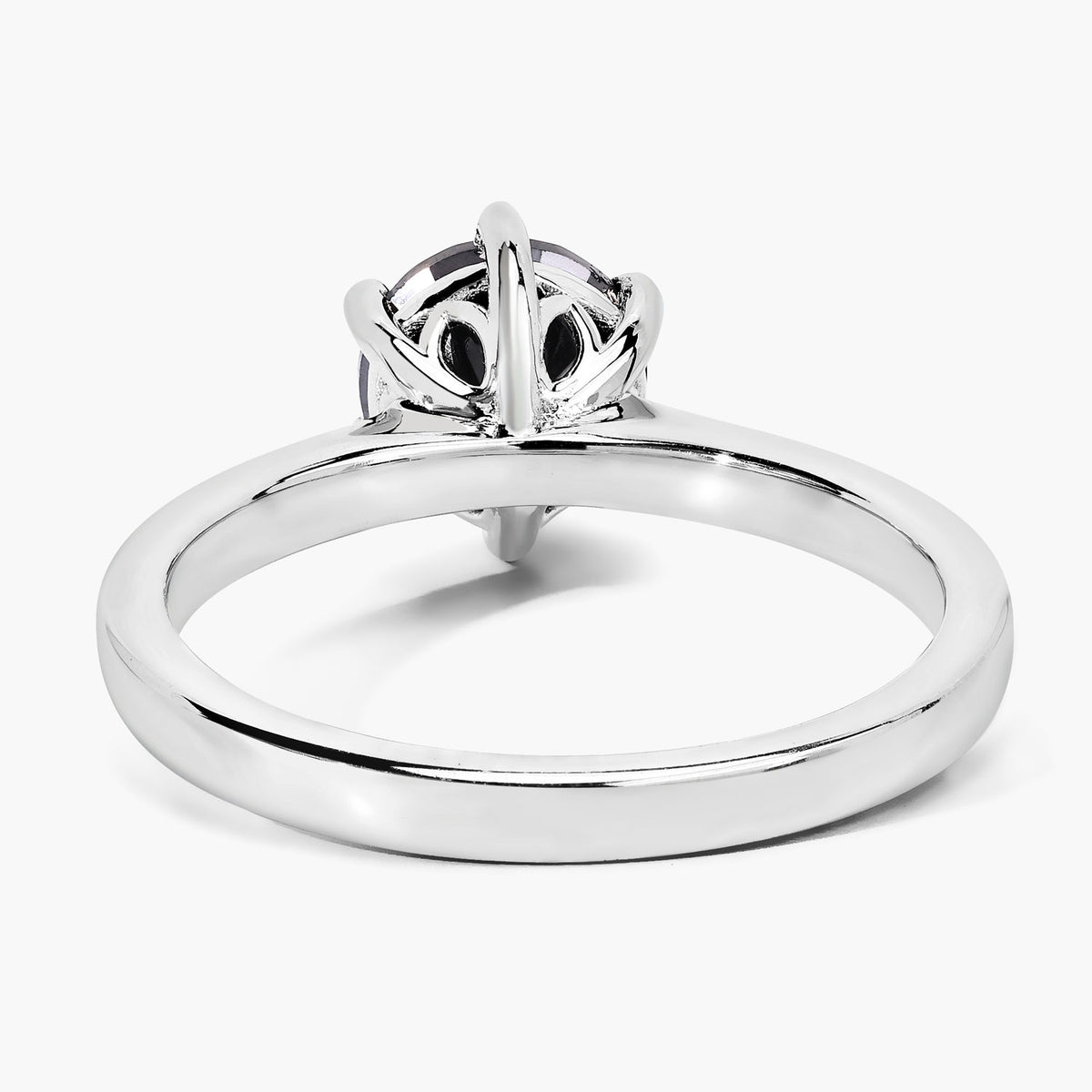 1.69 Cttw Round Black Diamond Rhodium over Silver Solitaire Ring