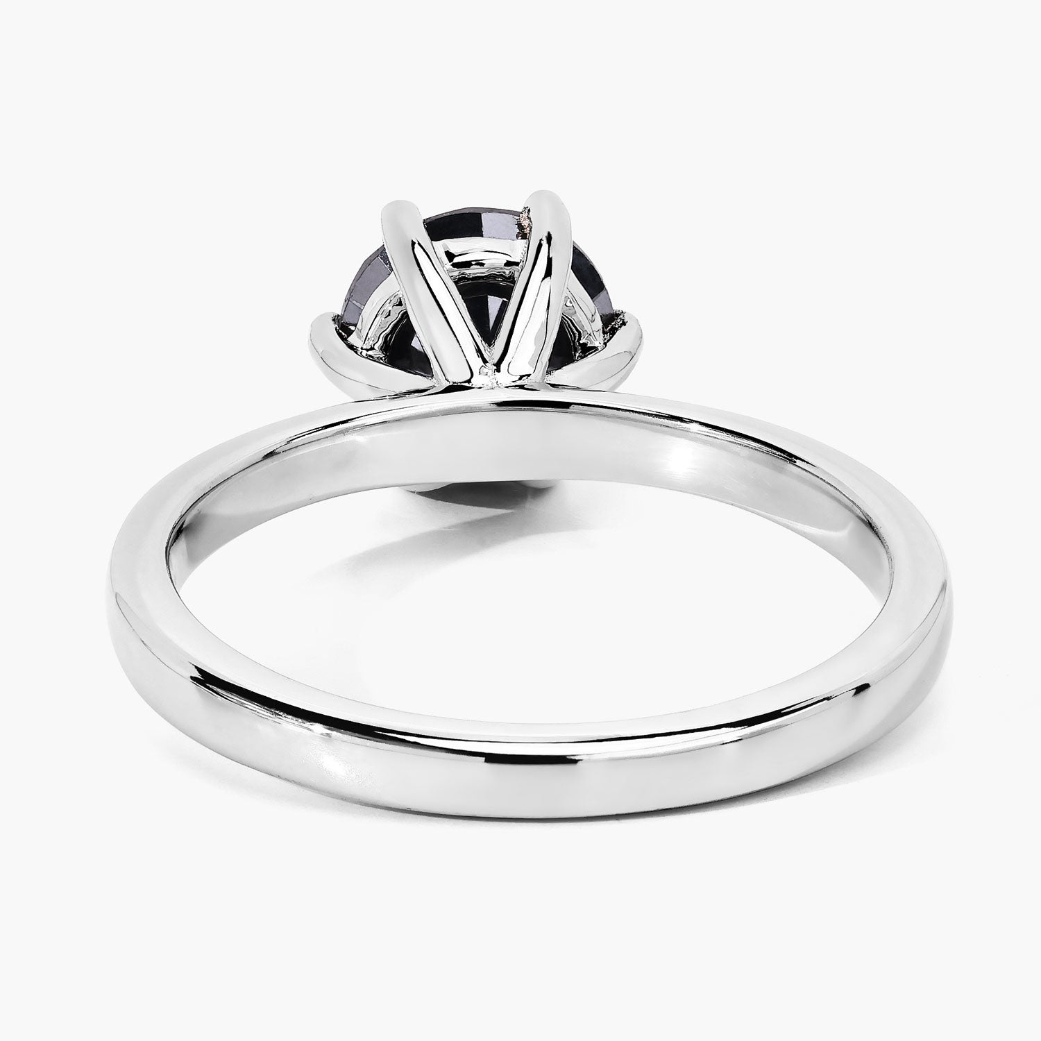 1.81 Cttw Round Black Diamond Rhodium over Silver Solitaire Ring