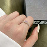 Pink Zirconia Ring Pink Cz Gemstone Heart Shaped Ring- FineColorJewels