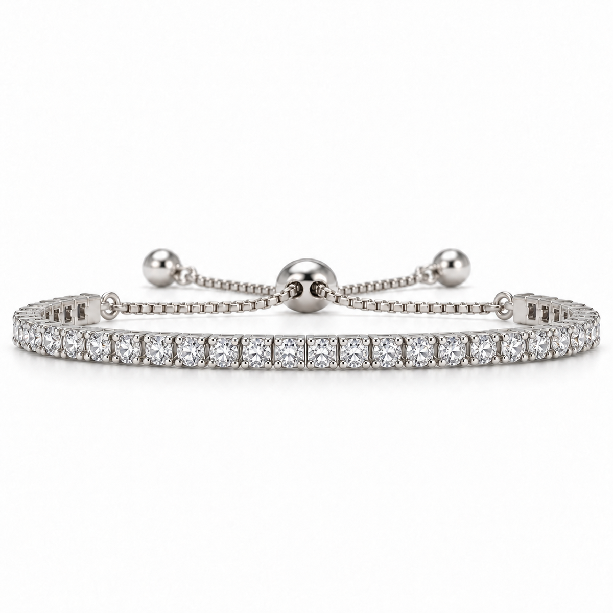 Bracelet de tennis en saphir blanc