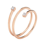 Diamond Spiral 10K Rose Gold Ring - FineColorJewels