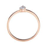 Diamond Teardrop 10K Rose Gold Solitaire Ring - FineColorJewels