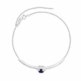 Genuine Sapphire Solitaire Bracelet in Sterling Silver
