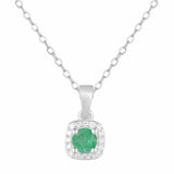 Emerald Halo Necklace - FineColorJewels