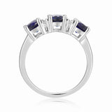 Lab Grown Blue Sapphire Ring September Birthstone Ring 925 Sterling Silver Ring Gift for Women - FineColorJewels