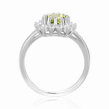 Peridot Heart Ring for Women Sterling Silver Statement Ring Birthday Gift for Her - FineColorJewels