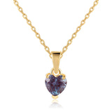 Alexandrite Yellow Gold Heart Necklace - FineColorJewels