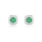 Emerald Halo Earrings
