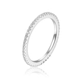White sapphire band, pave ring in sapphire, eternity band ring