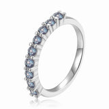 Stackable Sterling Silver Round Alexandrite Eternity Ring - FineColorJewels