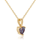 Alexandrite Yellow Gold Heart Necklace - FineColorJewels