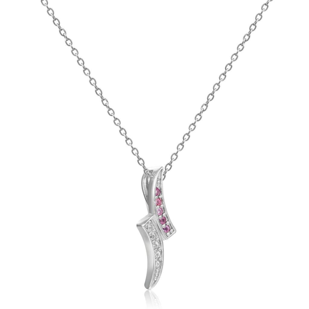 Pink Sapphire Dainty Pendant Necklace - FineColorJewels