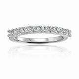  Round White Moissanite Half Eternity Ring Silver Ring - FineColorJewels