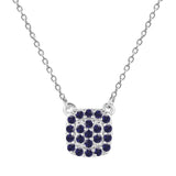 Blue Sapphire Encrusted Pendant Necklace - FineColorJewels