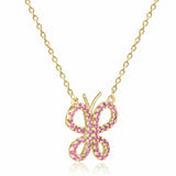 Ruby Butterfly Necklace - FineColorJewels