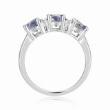 Aquamarine Three Stone Ring - FineColorJewels