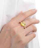 Golden Horizon Asscher Ring - FineColorJewels