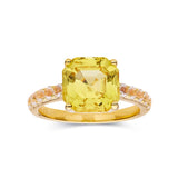 Yellow Sapphire Asscher Cut Solitaire Ring