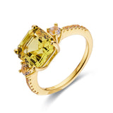Golden Horizon Asscher RingCanary Yellow Lab Grown Sapphire Ring - FineColorJewels