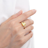 model showcasing Canary Yellow Sapphire Ring Yellow Diamond Engagement Ring