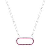 Genuine Ruby Bar Necklace in 925 Sterling Silver