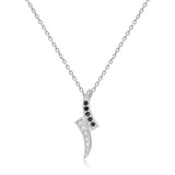 Black Sapphire Dainty Pendant Necklace - FineColorJewels