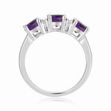 Trendy Ring 925 Sterling Silver Ring Amethyst Stackables Ring - FineColorJewels