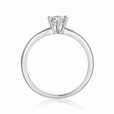 Moissanite Solitaire One Carat Ring | 925 Sterling Silver Moissanite Solitaire Ring | White Silver Ring | Women's Day Gift for Her - FineColorJewels