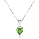 Sterling Silver Heart Shaped Chrome Diopside Pendant Necklace