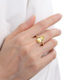 Canary Yellow Sapphire Ring with Accents - FineColorJewels