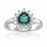 Green Heart Cocktail Ring May Birthstone Gift for Her - FineColorJewels