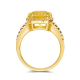 best ring gift yellow canary ring Bright yellow ring lab grown sapphire - FineColorJewels
