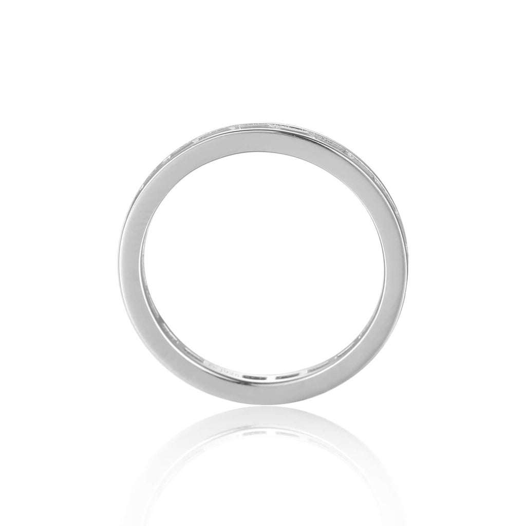 Elegant Baguette White Topaz Sterling Silver Ring, $ 50 & Under, White Topaz, White, Baguette, 925 Sterling Silver, 5, 6, 7, 8, Eternity