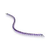 Petite Sterling Silver Amethyst Bracelet, $ 200 - 300, Amethyst, Round, Purple, 925 Sterling Silver, Tennis 