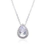 Signature Pear Shaped White Topaz Necklace.
$ 50 & Under, White Topaz, White, Pear, 925 Sterling Silver, Halo
