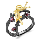 Exotic Nature Inspired Garent Gold Plated Robin Ring.
$ 50 & Under, Garnet, Red, Round, 925 Sterling Silver, 925 Sterling Silver Ð Gold Plated Yellow, Fashion