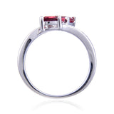 dual design ring design, trillion shape gemstone ring, trillion garnet, garnet jewelry