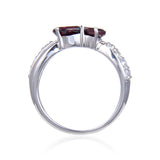 Heart shape gemstone ring, garnet ring design