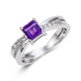 purple gemstone ring design, natural amethyst ring, band ring design