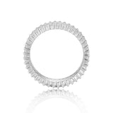 Contemporary Baguette White Topaz Sterling Silver Ring, $ 50 - 100, White Topaz, White, Baguette, 925 Sterling Silver, 5, 6, 7, 8, Eternity