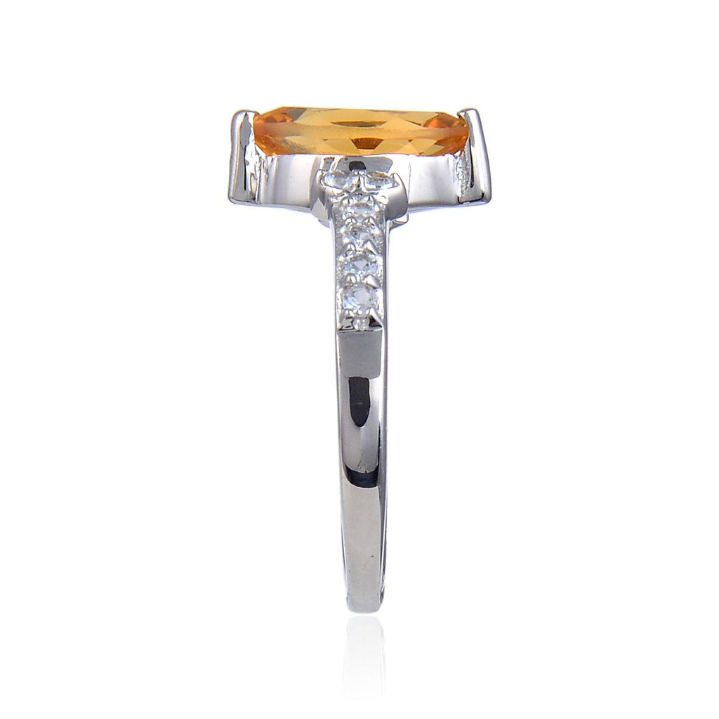 Sterling Silver Marquise Citrine White Topaz Ring.
$ 50 & Under, $ 50 – 100, 6, 7, 8, Marquise, Citrine, Golden Yellow, White, White Topaz, 925 Sterling Silver, Fashion