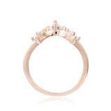 Crown Marquise cut White Sapphire Ring in Yellow Gold Plated Sterling Silver