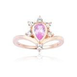 Pink Sapphire Teardrop Ring