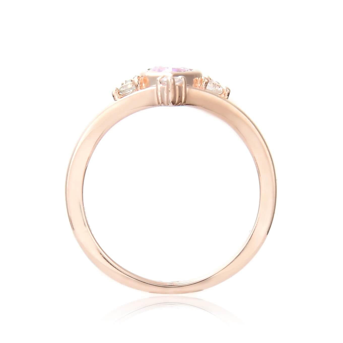 Regal Pear Shaped Pink Sapphire Ring in Yellow Gold Plated Sterling Silver