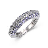 Stackable Tanzanite and White Topaz Band.
$ 50 - 100, 6, 7, 8, Round, Tanzanite, Blue Violet, White, White Topaz, 925 Sterling Silver, Eternity