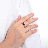 Dainty Amethyst Heart Shaped Rose Gold Plated Sterling Silver Ring