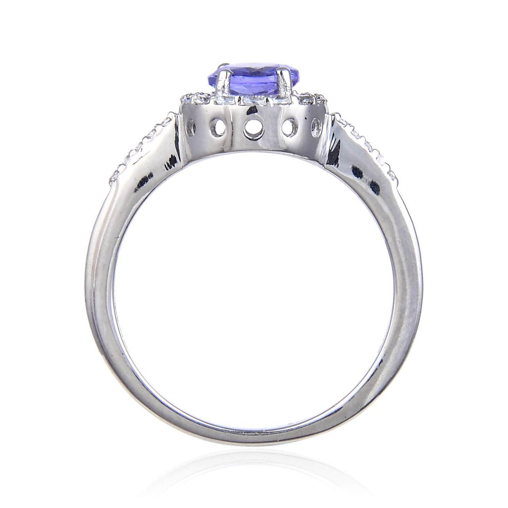 Classic Sterling Sliver Round Tanzanite and White Topaz Ring.
$ 100 – 150, 6, 7, Round, Tanzanite, Blue Violet, White, White Topaz, 925 Sterling Silver, Halo