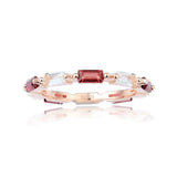 All Natural Garnet and White Topaz Baguette Style Ring